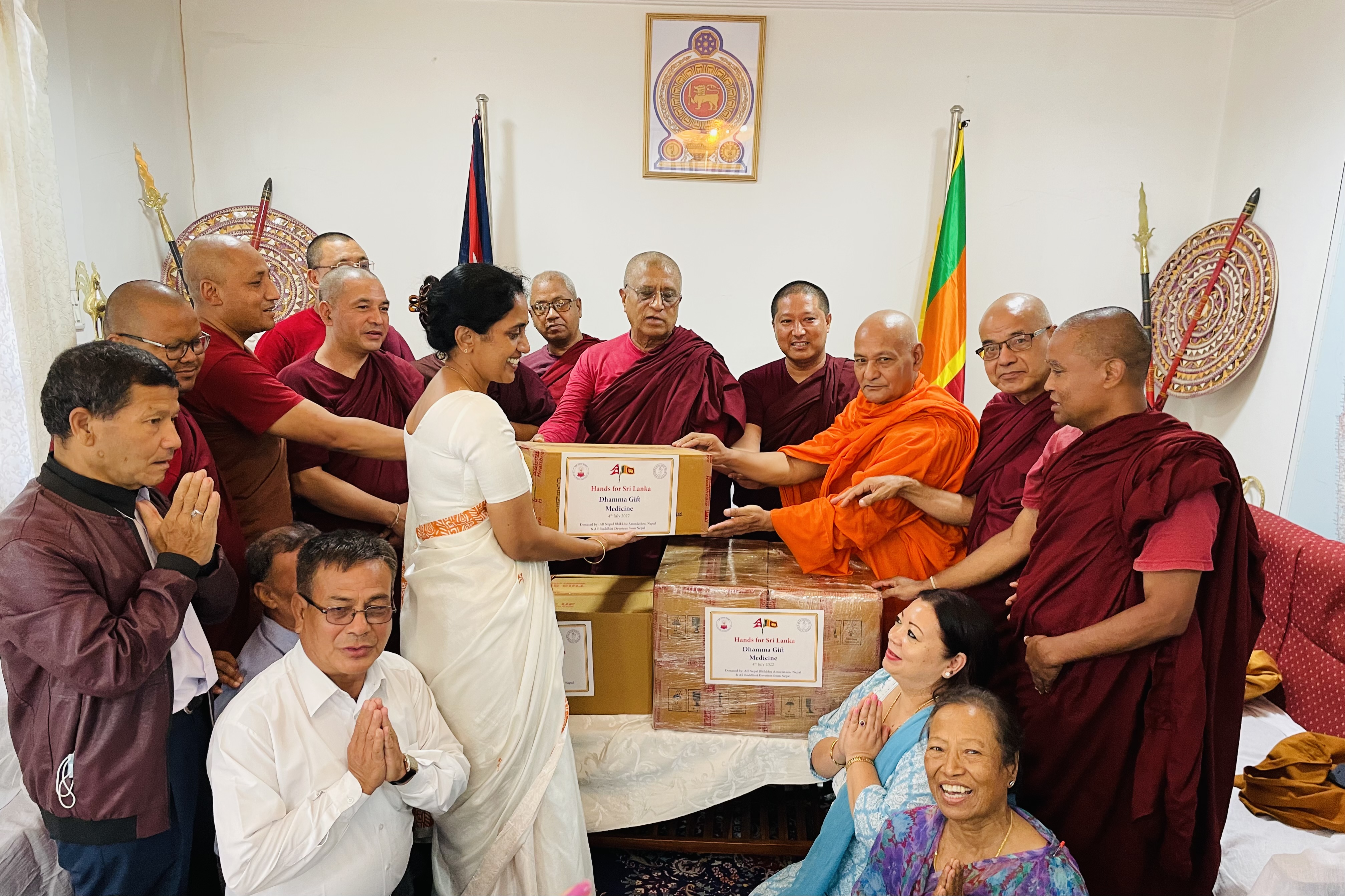 "Hands for Sri Lanka" under the All Nepal Bhikkhu Association, donates essential medicines to Sri Lanka